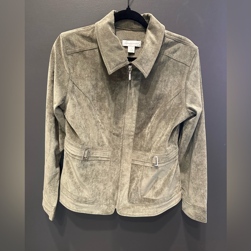 Christopher & Banks | Green Utility Jacket‎ with Classic Collar | Small - Picture 2 of 10